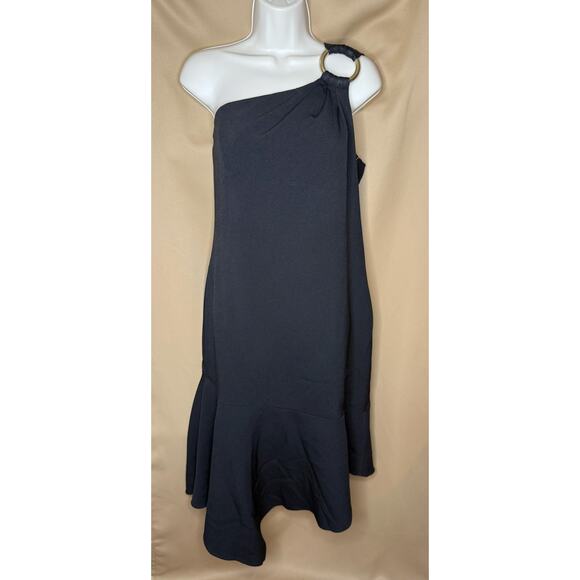 Shoshanna Black Eonia One Shoulder Dress size 16 - Picture 4 of 8